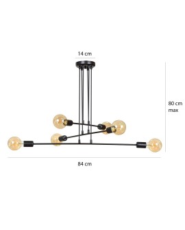 LAMPA WISZĄCA MULTIPO 6 CZARNA EMIBIG