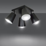 LAMPA SUFITOWA PRISM 4-PUNKTOWA CZARNA / BIAŁA EMIBIG