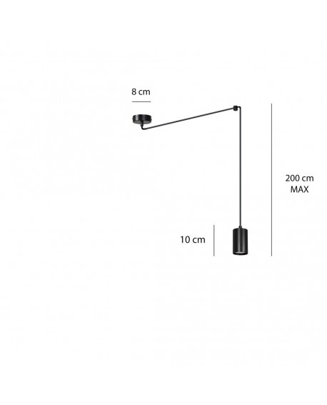 LAMPA WISZĄCA TRAKER 1 CZARNA CZARNA EMIBIG