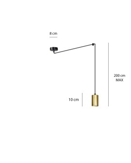 LAMPA WISZĄCA TRAKER 1 CZARNA ZŁOTA EMIBIG