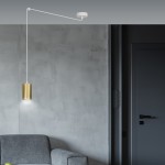 LAMPA WISZĄCA TRAKER 1 BIAŁA ZŁOTA EMIBIG