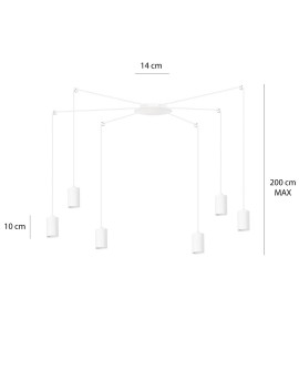 LAMPA WISZĄCA TRAKER 6 BIAŁA BIAŁA EMIBIG