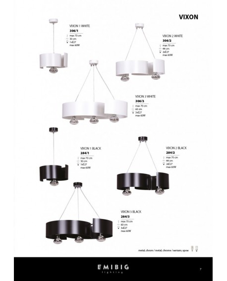 LAMPA WISZĄCA VIXON 1 CZARNA EMIBIG