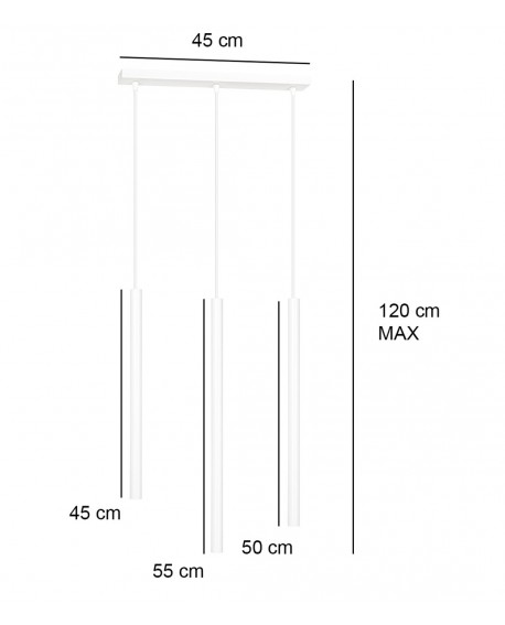 LAMPA WISZĄCA SELTER 3 BIAŁA EMIBIG