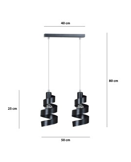 LAMPA WISZĄCA SAGA 2 CZARNA EMIBIG