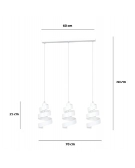 LAMPA WISZĄCA SAGA 3 BIAŁA EMIBIG