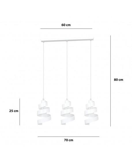 LAMPA WISZĄCA SAGA 3 BIAŁA EMIBIG