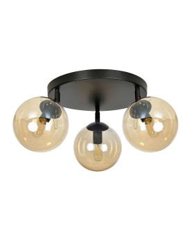 LAMPA SUFITOWA TOFI 3-PUNKTOWA CZARNA MIODOWA PREMIUM EMIBIG