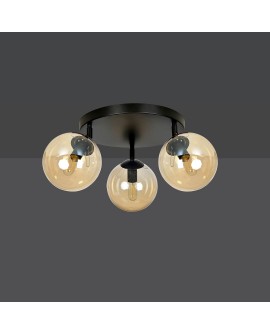 LAMPA SUFITOWA TOFI 3-PUNKTOWA CZARNA MIODOWA PREMIUM EMIBIG