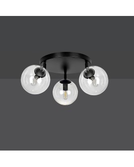 LAMPA SUFITOWA TOFI 3-PUNKTOWA CZARNA PRZEZROCZYSTA PREMIUM EMIBIG