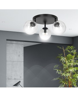 LAMPA SUFITOWA TOFI 3-PUNKTOWA CZARNA PRZEZROCZYSTA PREMIUM EMIBIG