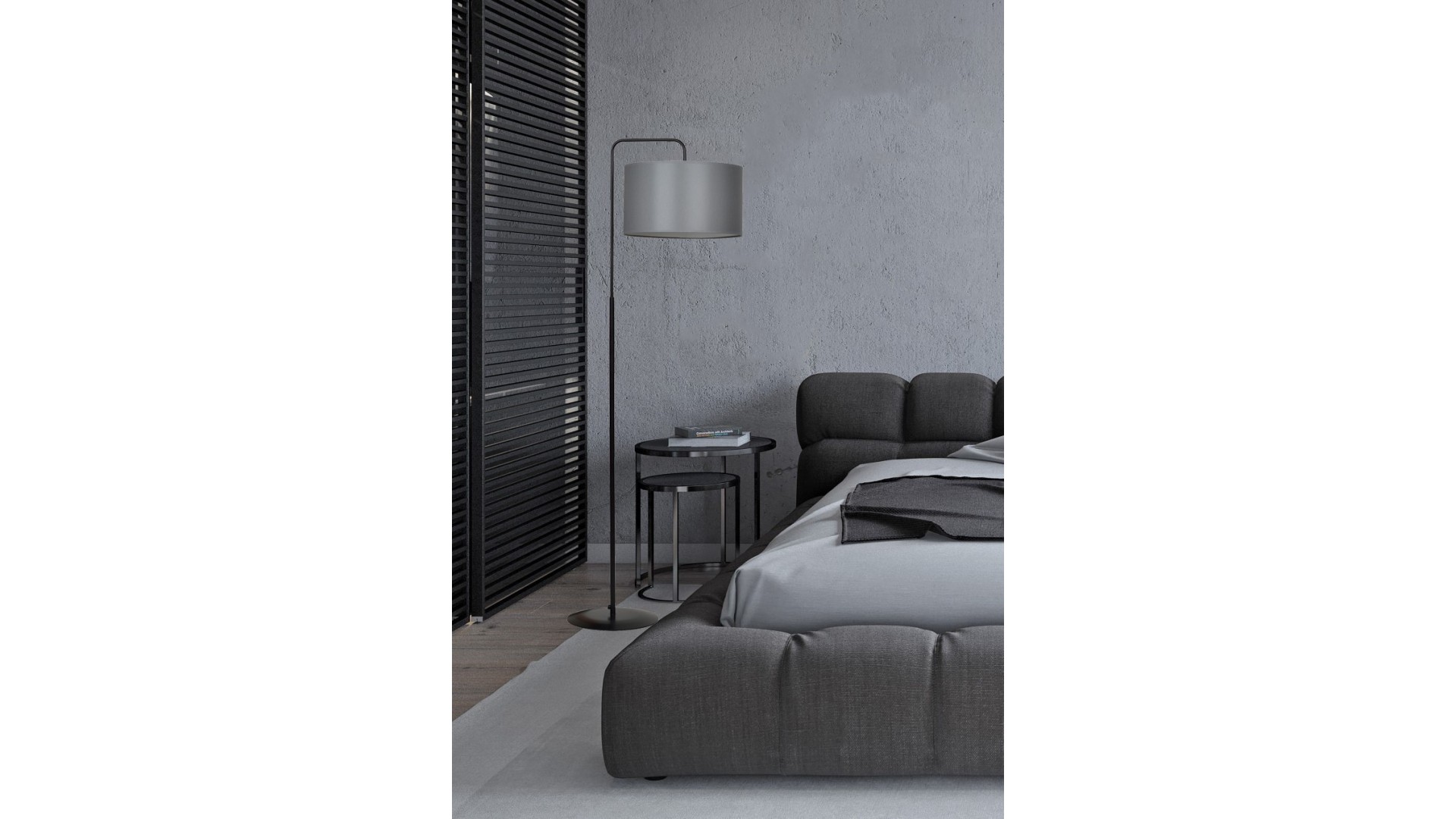 LAMPA PODŁOGOWA STOJĄCA TRAPO LP1 BL SZARA EMIBIG