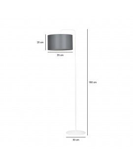 LAMPA PODŁOGOWA STOJĄCA TRAPO LP1 WH SZARA EMIBIG