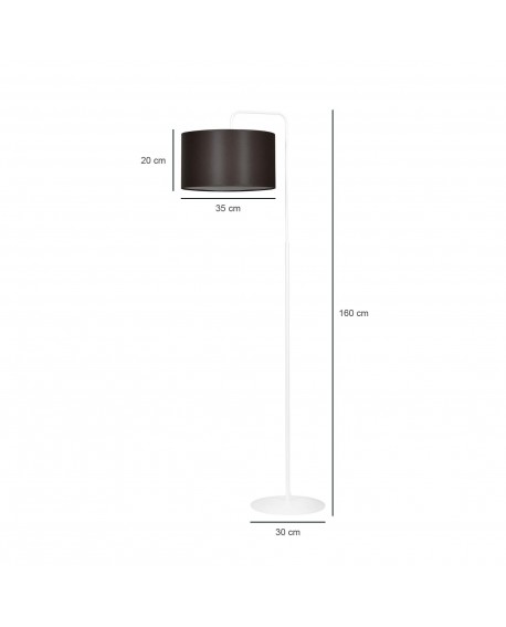 LAMPA PODŁOGOWA STOJĄCA TRAPO LP1 WH WENGE EMIBIG