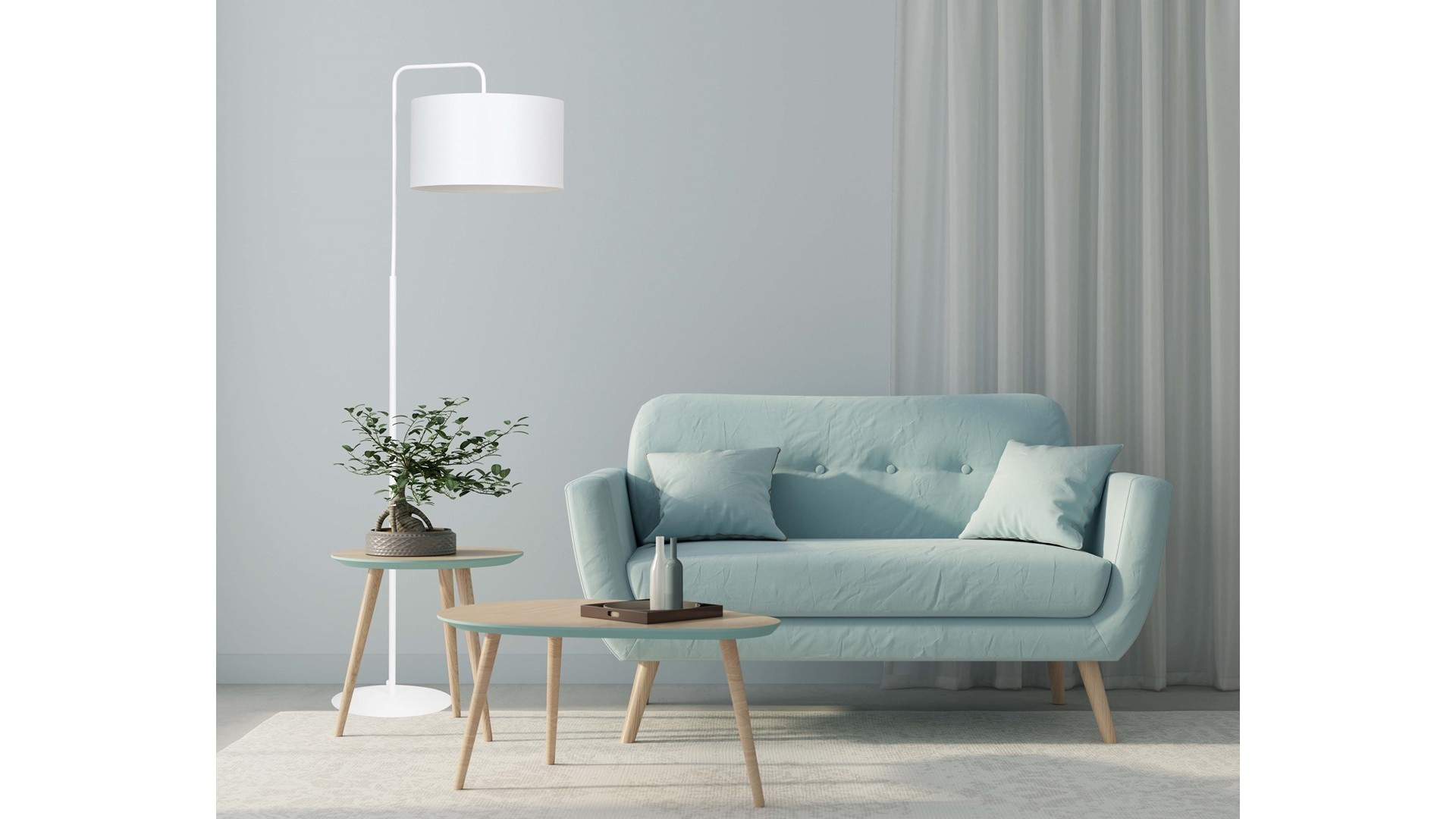 LAMPA PODŁOGOWA STOJĄCA TRAPO LP1 WH BIAŁA EMIBIG