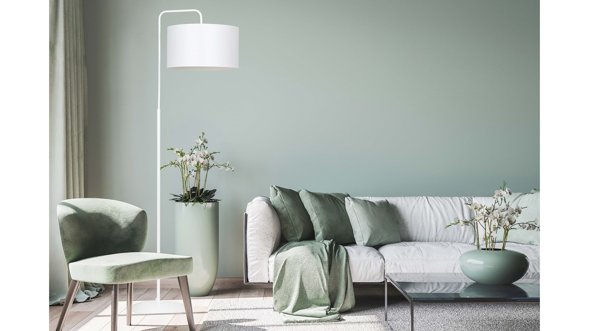 LAMPA PODŁOGOWA STOJĄCA TRAPO LP1 WH BIAŁA EMIBIG