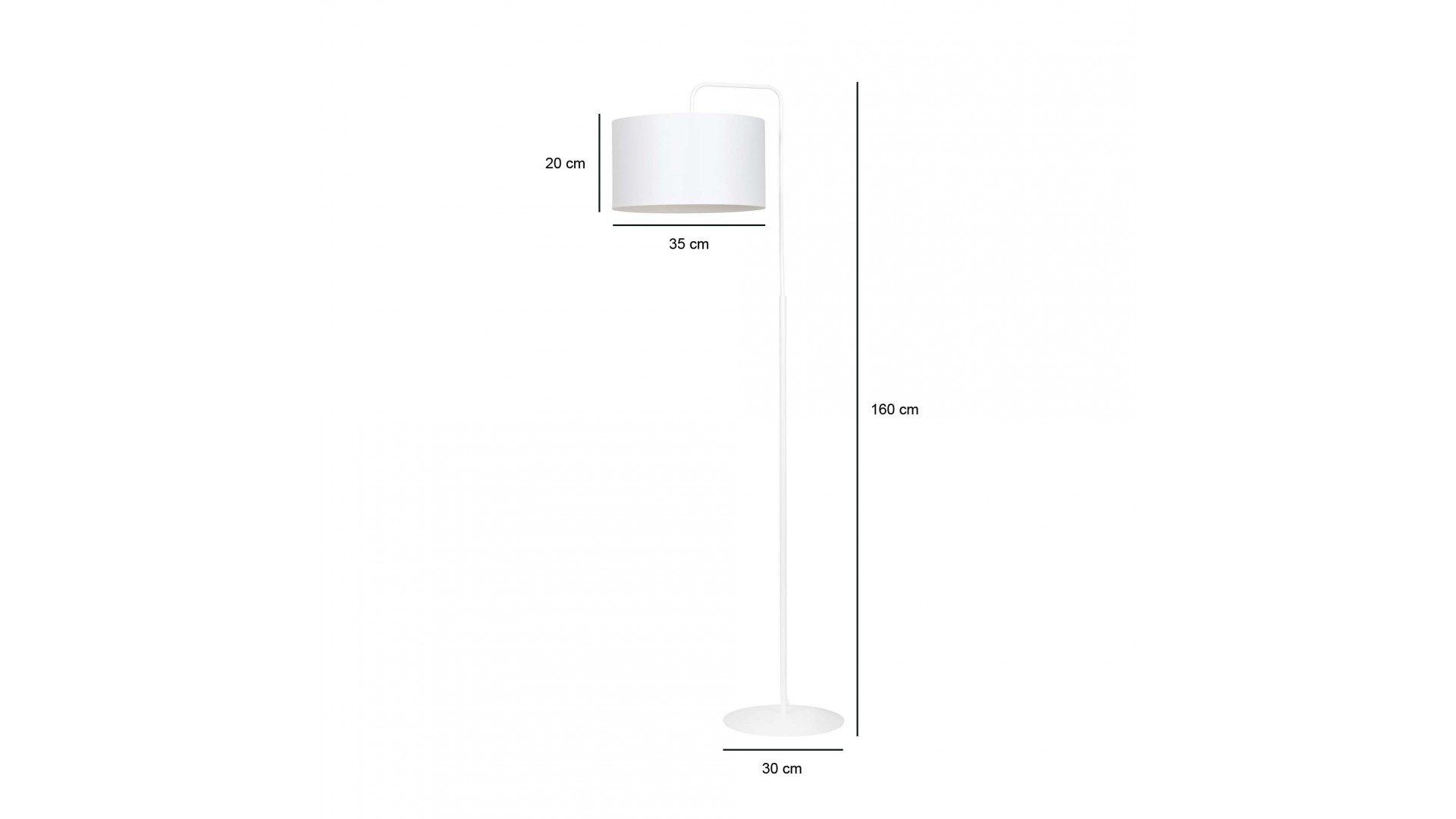 LAMPA PODŁOGOWA STOJĄCA TRAPO LP1 WH BIAŁA EMIBIG