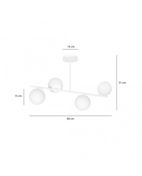 LAMPA SUFITOWA BIOR 4-PUNKTOWA BIAŁA EMIBIG