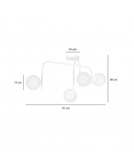 LAMPA SUFITOWA KALF 4-PUNKTOWA BIAŁA EMIBIG