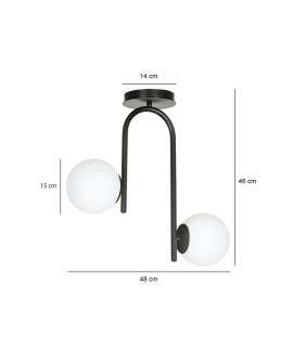 LAMPA SUFITOWA KALF 2-PUNKTOWA CZARNA EMIBIG