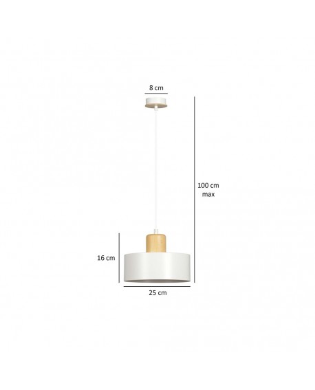 LAMPA WISZĄCA TORIN 1 BIAŁA EMIBIG