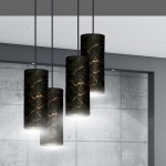 LAMPA WISZĄCA KARLI 4 CZARNA PREMIUM MARBEL CZARNA EMIBIG