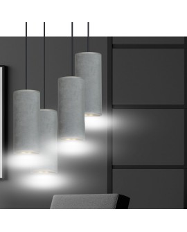 LAMPA WISZĄCA BENTE 4 CZARNA PREMIUM SZARA EMIBIG