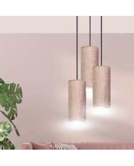 LAMPA WISZĄCA BENTE 3 CZARNA PREMIUM RÓŻOWA EMIBIG