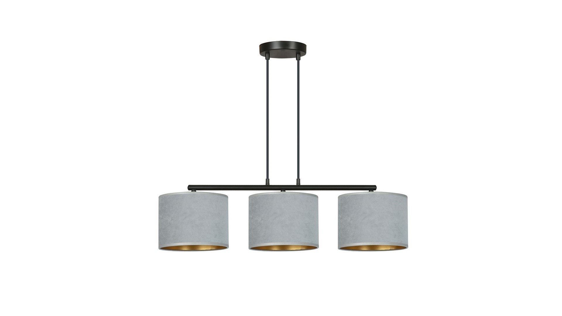 LAMPA WISZĄCA HILDE 3 CZARNA SZARA EMIBIG