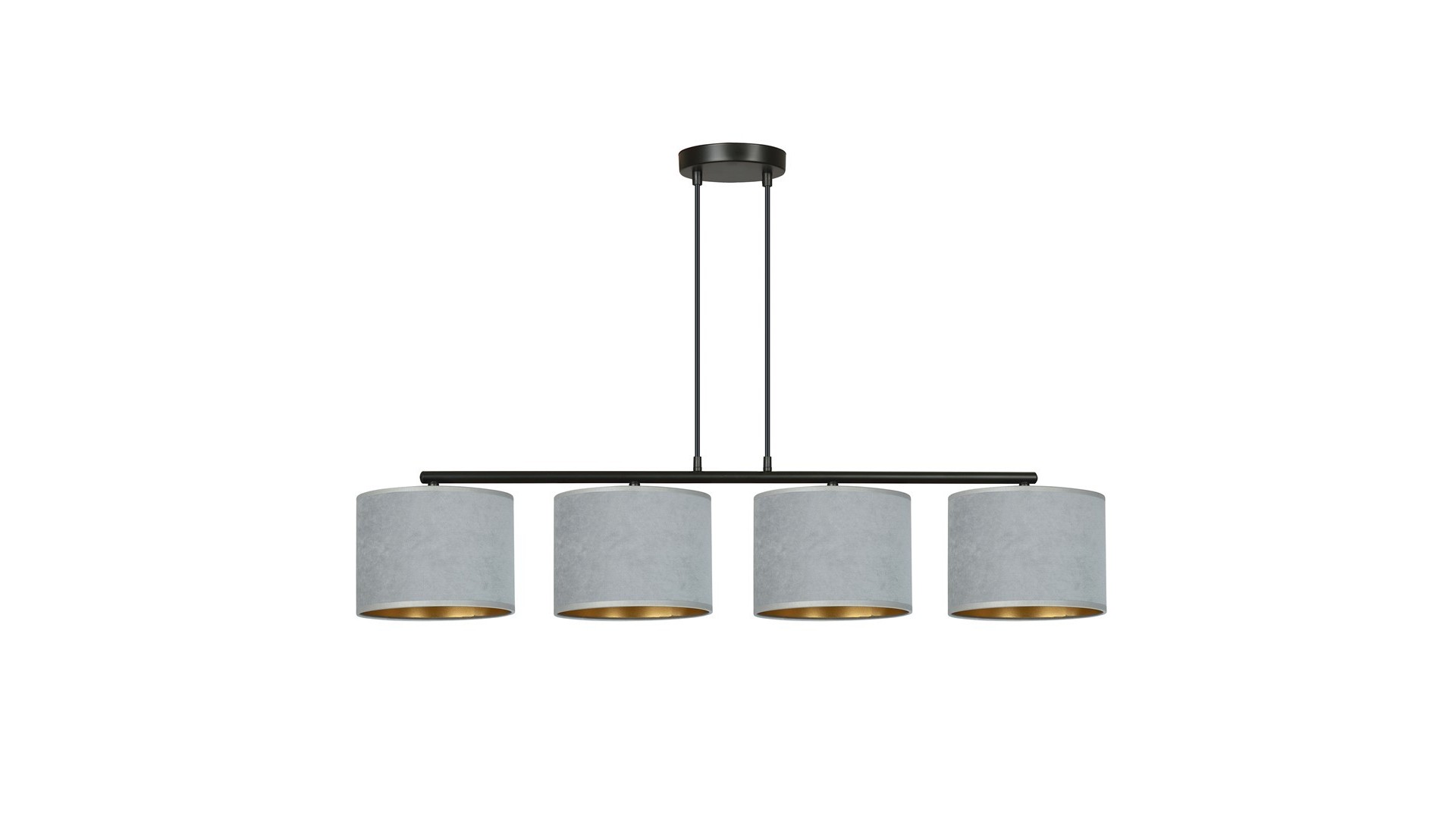 LAMPA WISZĄCA HILDE 4 CZARNA SZARA EMIBIG