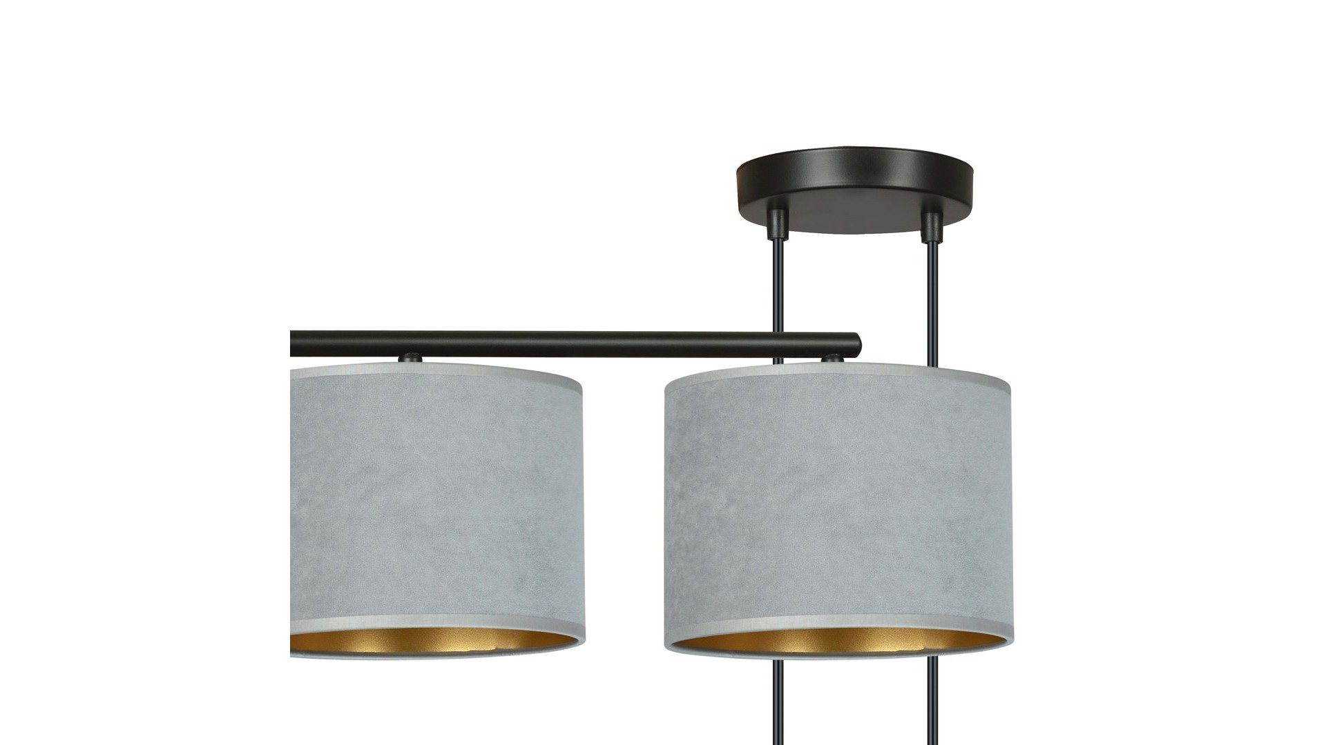 LAMPA WISZĄCA HILDE 4 CZARNA SZARA EMIBIG