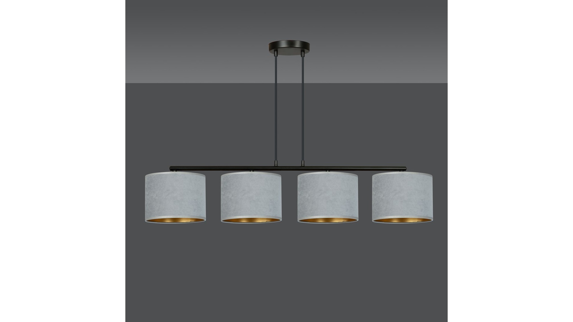 LAMPA WISZĄCA HILDE 4 CZARNA SZARA EMIBIG