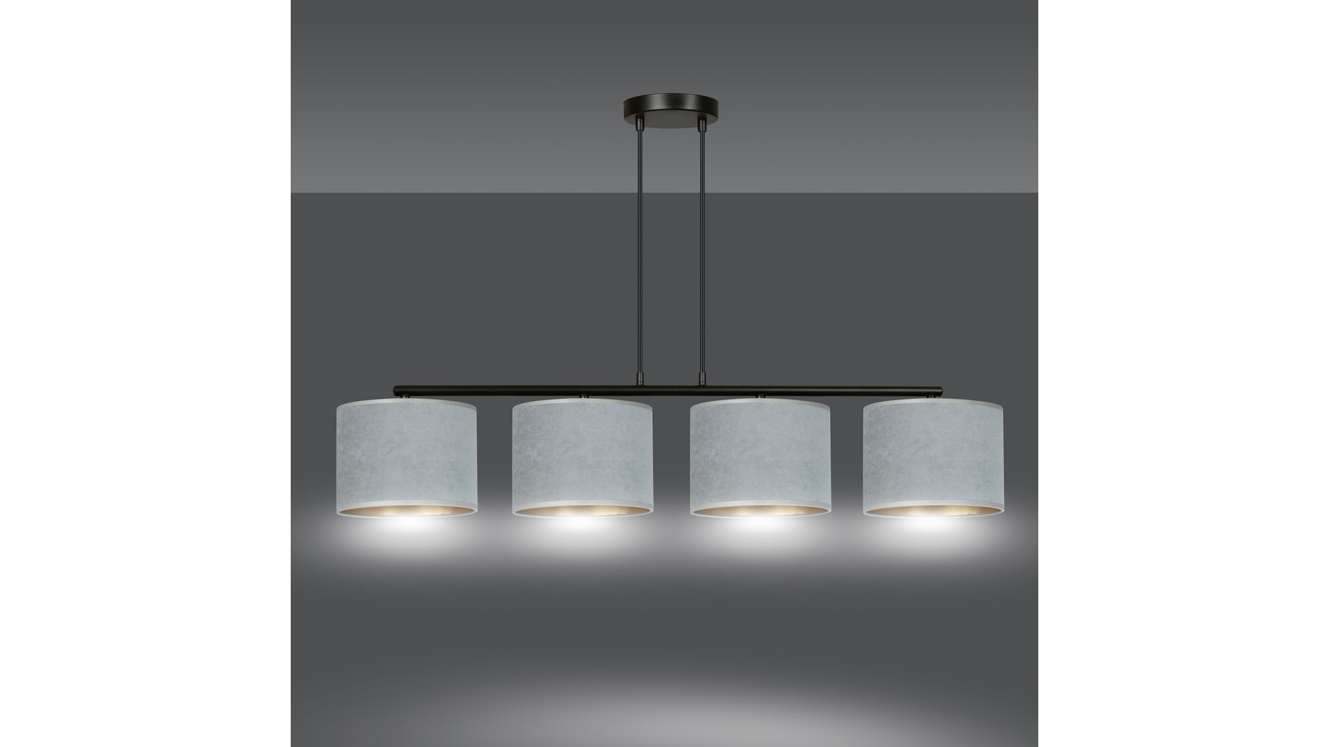 LAMPA WISZĄCA HILDE 4 CZARNA SZARA EMIBIG