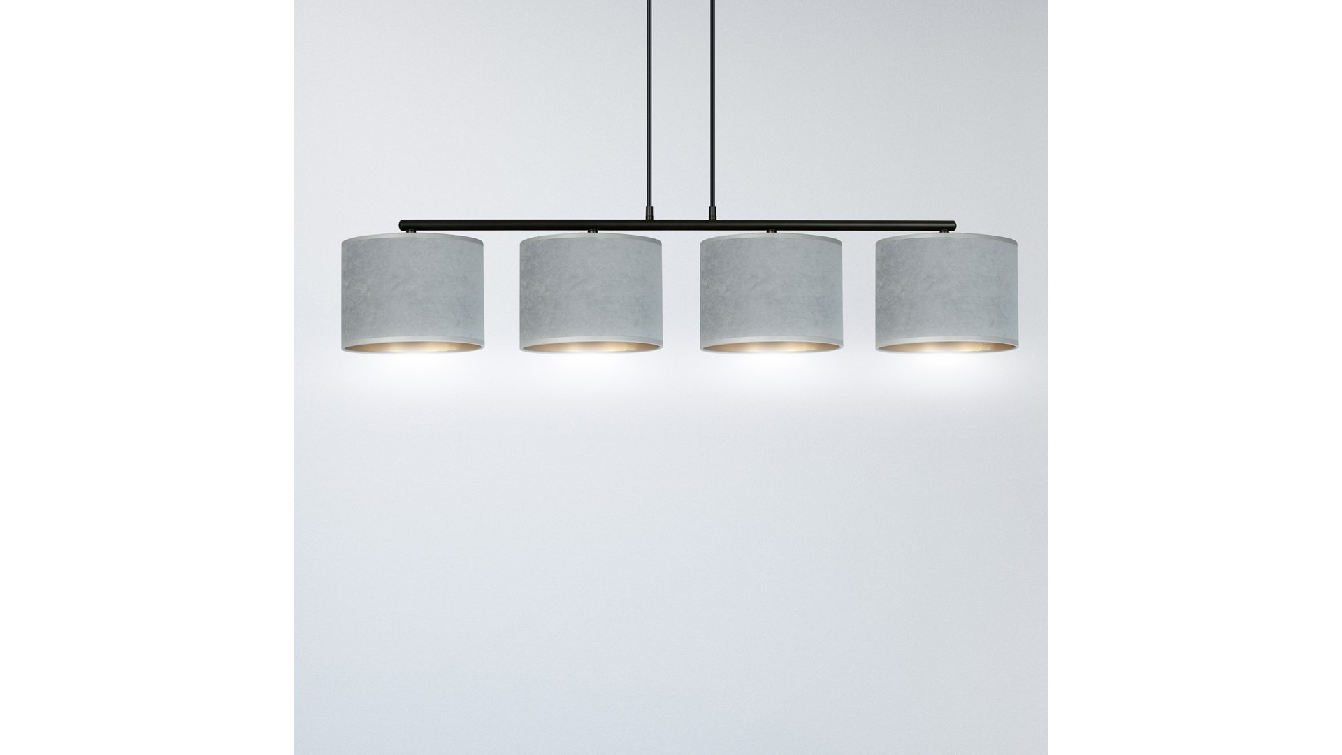 LAMPA WISZĄCA HILDE 4 CZARNA SZARA EMIBIG