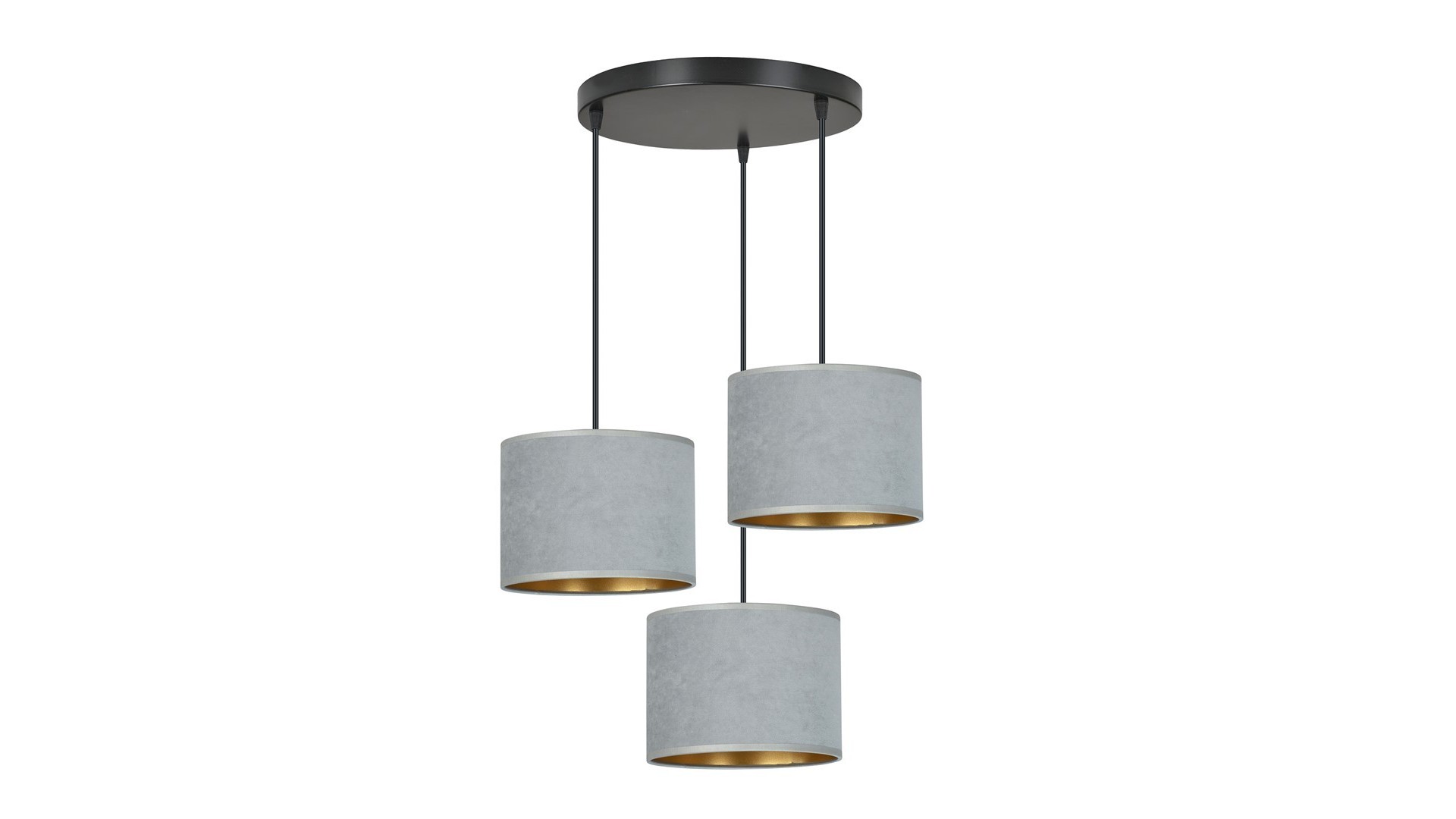 LAMPA WISZĄCA HILDE 3 CZARNA PREMIUM SZARA EMIBIG