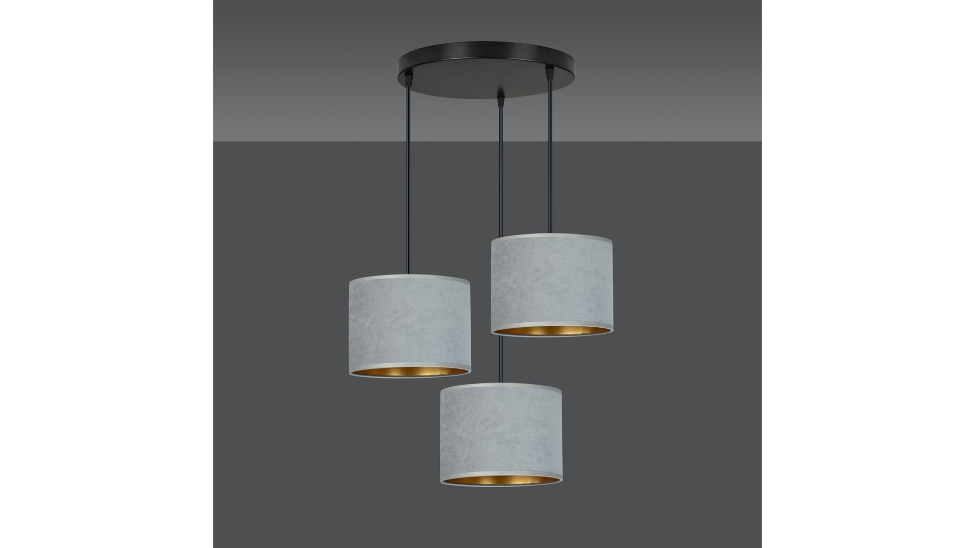 LAMPA WISZĄCA HILDE 3 CZARNA PREMIUM SZARA EMIBIG
