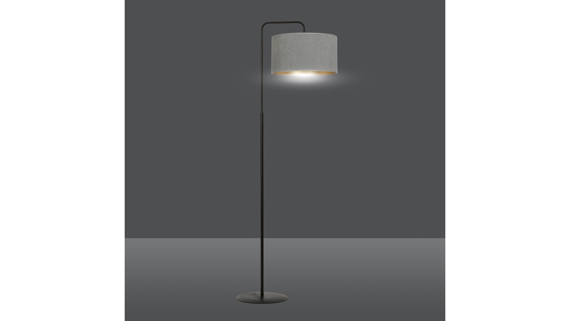 LAMPA PODŁOGOWA STOJĄCA HILDE LP1 BL SZARA EMIBIG