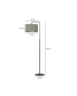 LAMPA PODŁOGOWA STOJĄCA HILDE LP1 BL SZARA EMIBIG