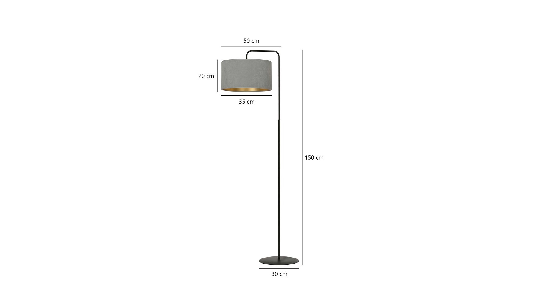 LAMPA PODŁOGOWA STOJĄCA HILDE LP1 BL SZARA EMIBIG