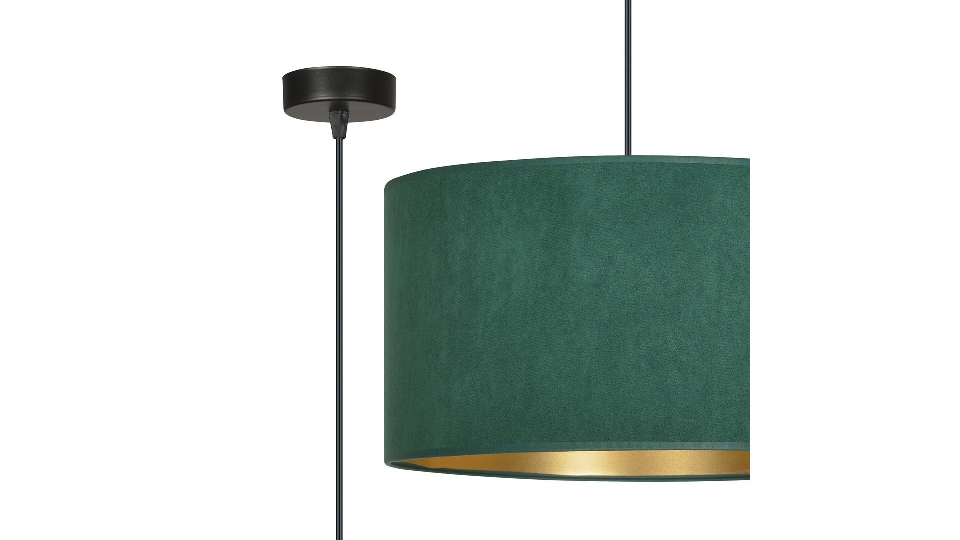 LAMPA WISZĄCA HILDE 1 CZARNA ZIELONA EMIBIG