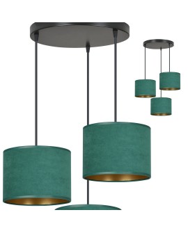 LAMPA WISZĄCA HILDE 3 CZARNA PREMIUM ZIELONA EMIBIG