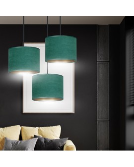 LAMPA WISZĄCA HILDE 3 CZARNA PREMIUM ZIELONA EMIBIG