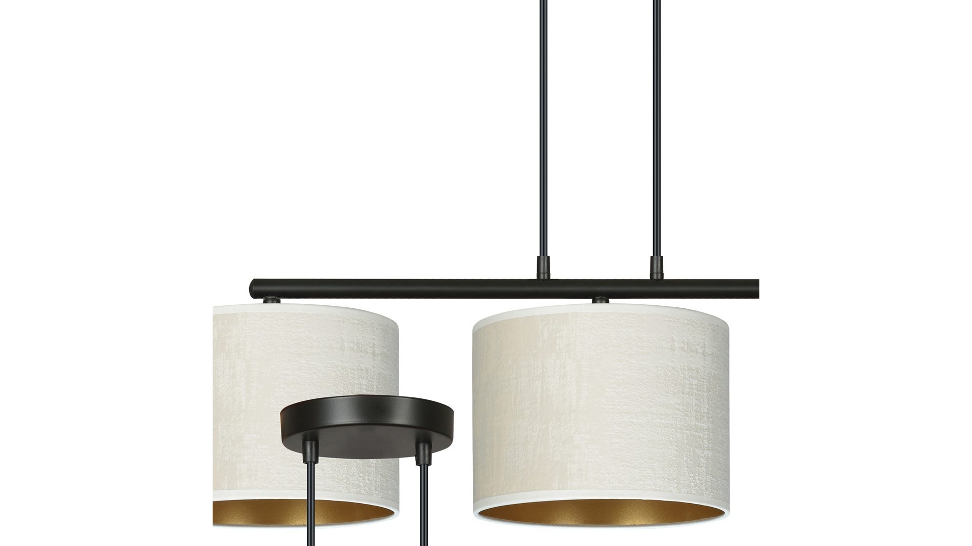 LAMPA WISZĄCA HILDE 3 CZARNA BIAŁA EMIBIG
