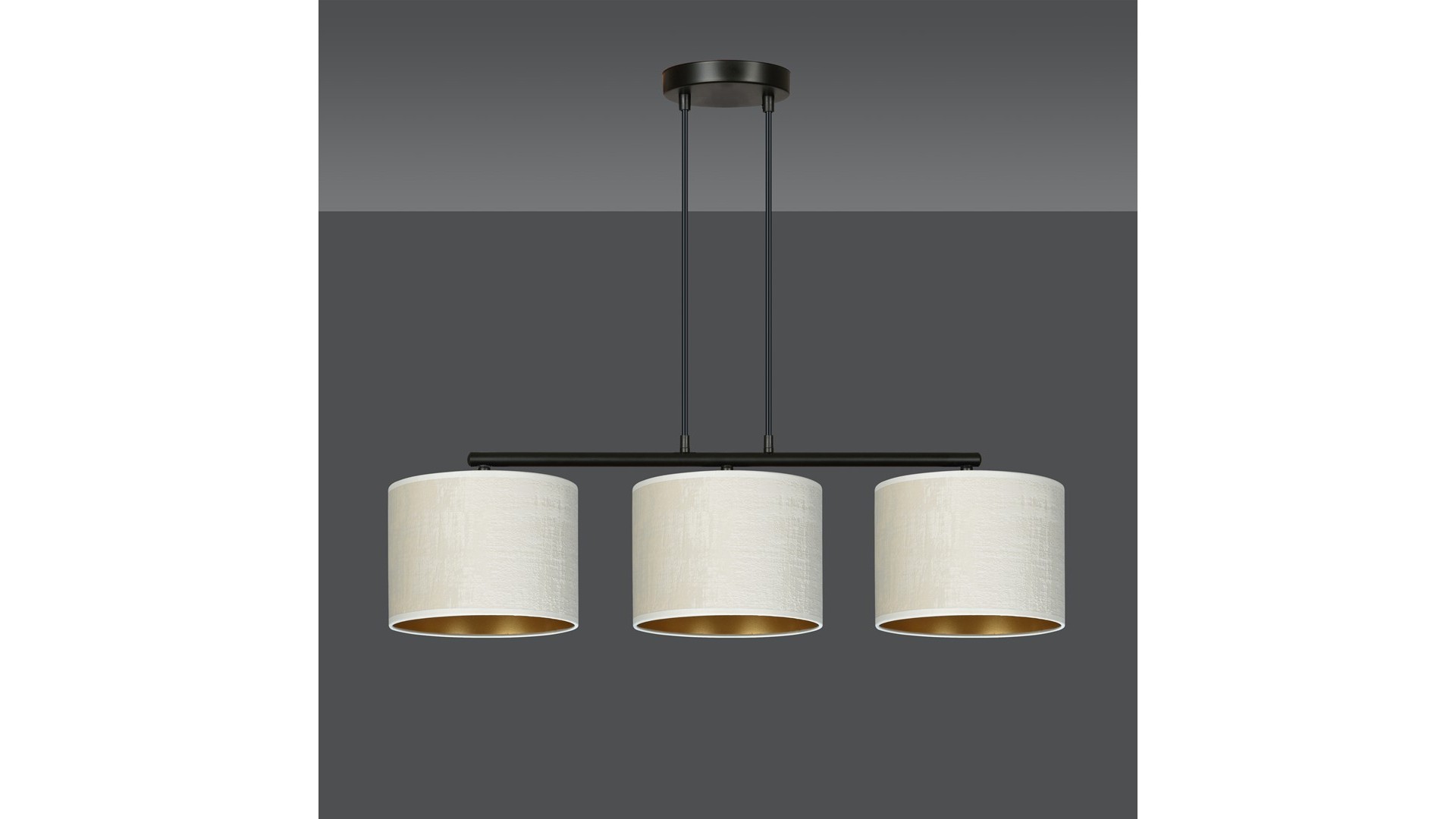 LAMPA WISZĄCA HILDE 3 CZARNA BIAŁA EMIBIG