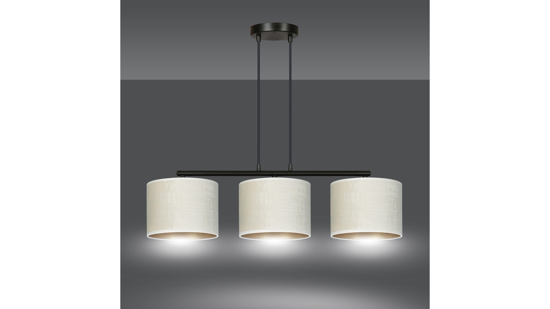 LAMPA WISZĄCA HILDE 3 CZARNA BIAŁA EMIBIG