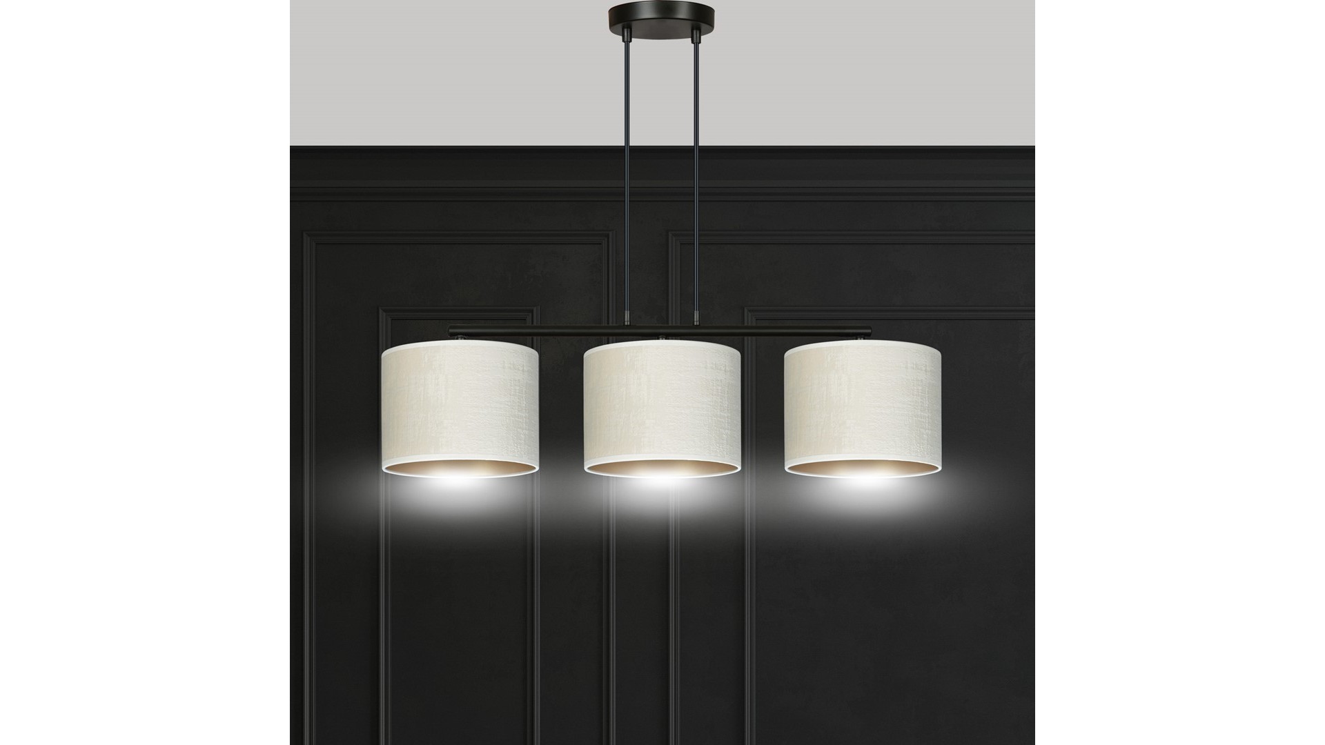 LAMPA WISZĄCA HILDE 3 CZARNA BIAŁA EMIBIG