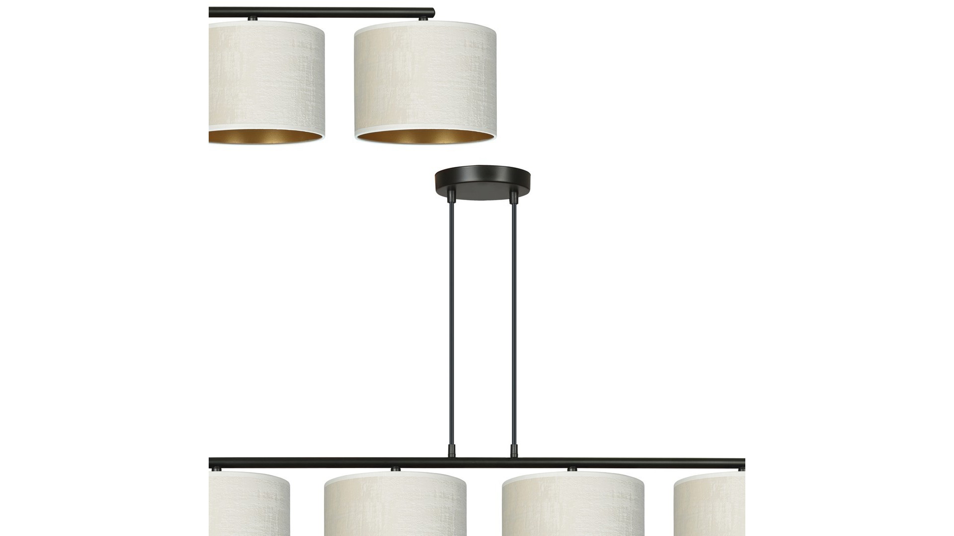 LAMPA WISZĄCA HILDE 4 CZARNA BIAŁA EMIBIG