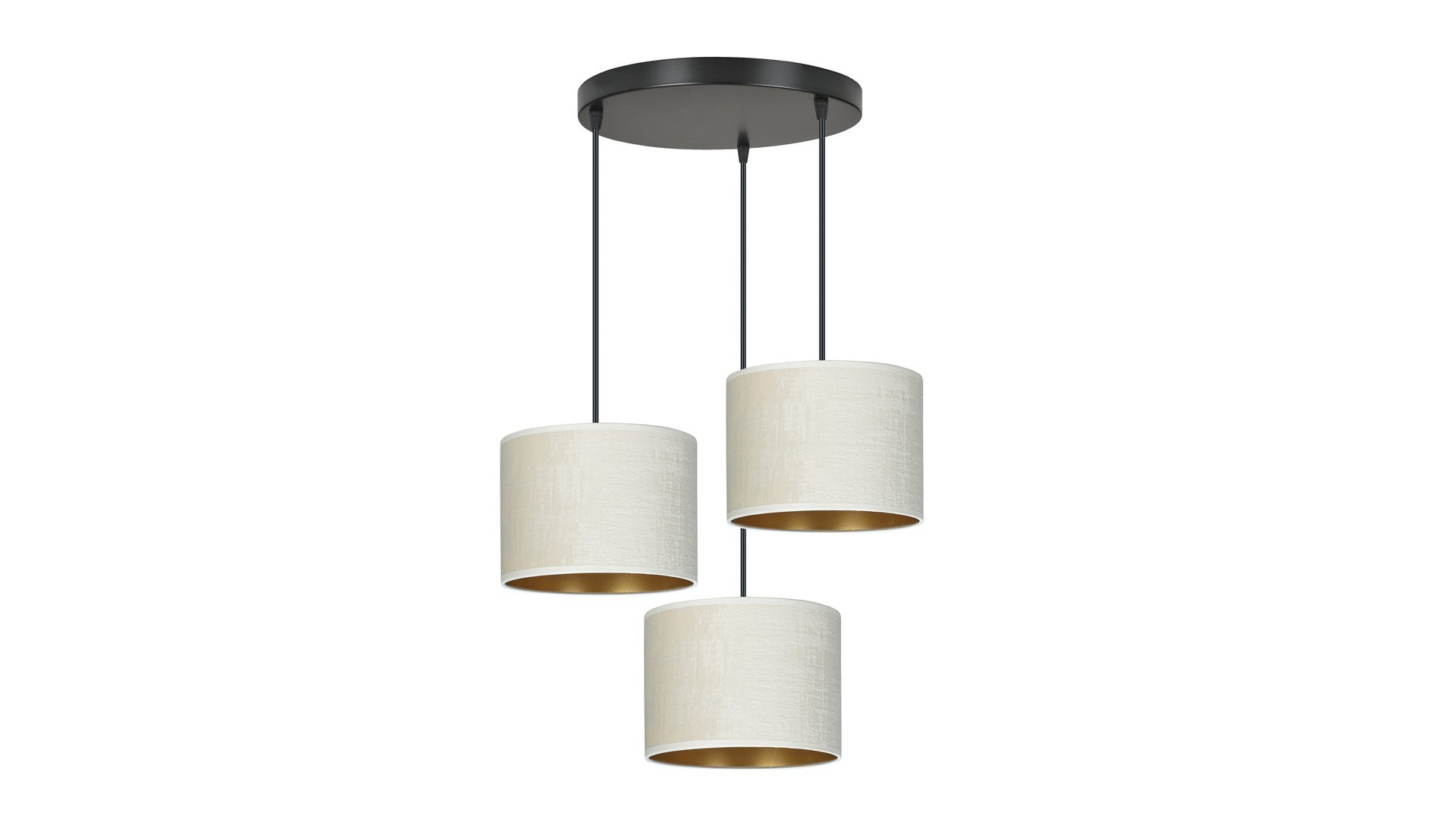 LAMPA WISZĄCA HILDE 3 CZARNA PREMIUM BIAŁA EMIBIG