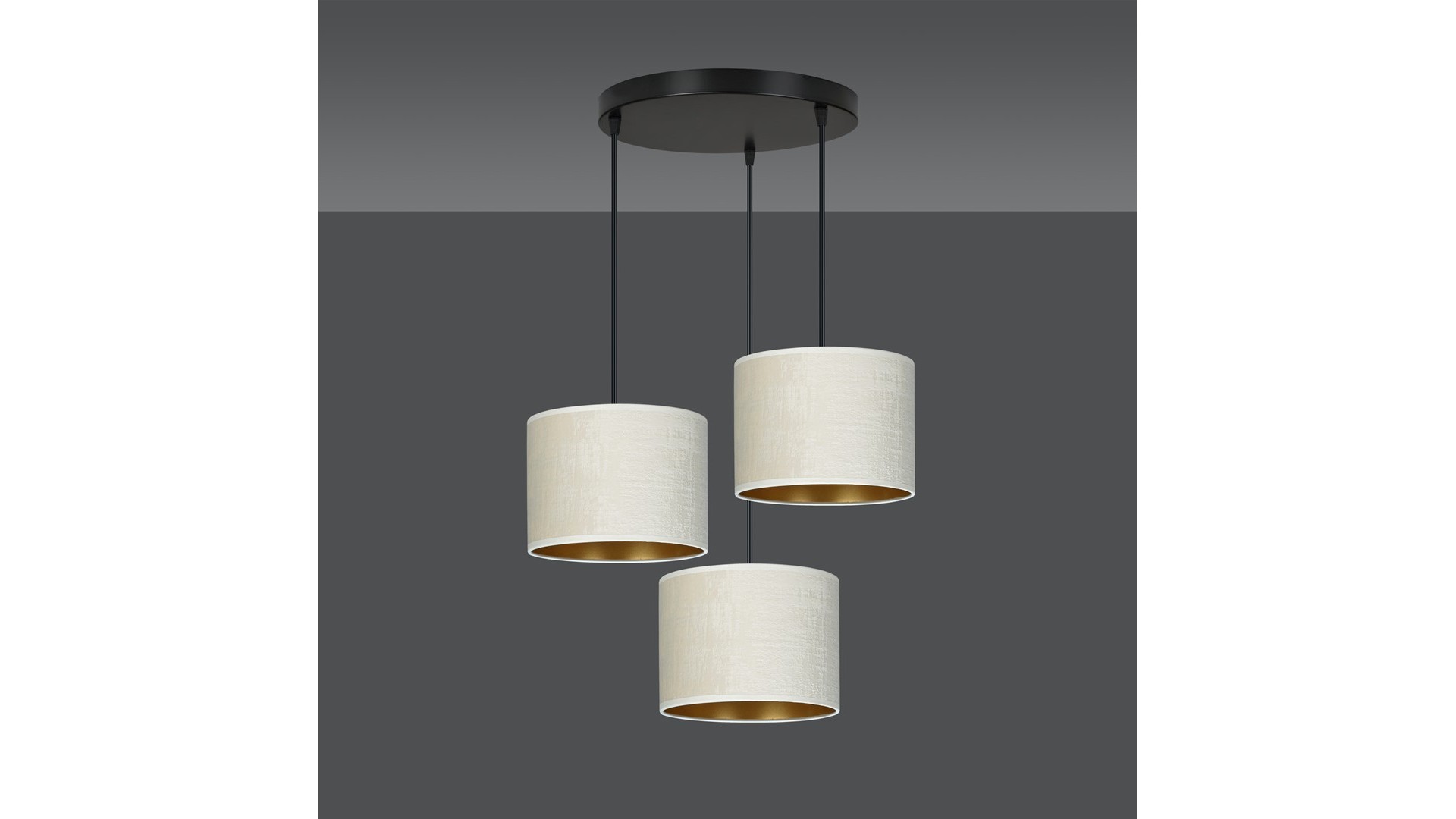 LAMPA WISZĄCA HILDE 3 CZARNA PREMIUM BIAŁA EMIBIG