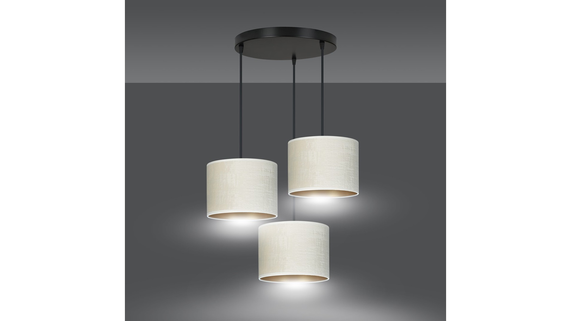 LAMPA WISZĄCA HILDE 3 CZARNA PREMIUM BIAŁA EMIBIG